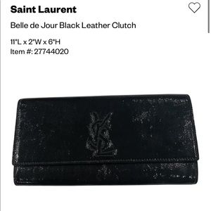 Saint Laurent
Belle de Jour Black Leather Clutch